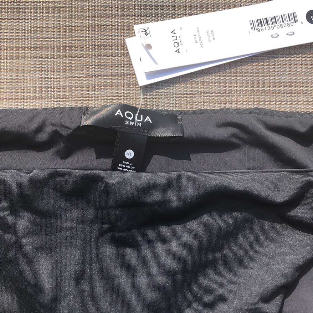NWT Aqua Swim Moderate Coverage String Bikini In Black Size X- Large - Picture 2 of 10